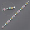 Pulseira Transfronteiriça de Zircônia Nova, Luxo Leve de Nicho, Joia de Design Exquisito de Alto Padrão para Senhoras, Pulseira Versátil de Zircônia Colorida para Mulheres
