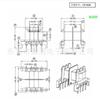 Transformador de alta frequência EF25 esqueleto plástico esqueleto duplo slot horizontal 4+4 pinos transformador eletrônico europeu