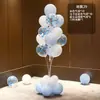 Decoraciones de Piso de Árbol de Globos Azules para Niños para Montaje de Fiesta de Cumpleaños de Bebé, Decoraciones de Mesa para Ambiente de Fiesta y Columnas de Pie