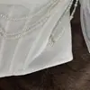 Top blanco de tirantes strapless de alta resistencia con perlas para mujer, corsé elegante y estilizado