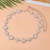 Adornos Transfronterizos Europeos y Americanos Cadena de Cintura de Metal con Margarita Accesorios para Mujeres Combinando Vestidos Cadenas Corporales Decorativas Cinturón de Flores