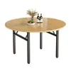 Mesa redonda plegable de madera maciza para uso en hoteles y hogares, apta para 8-20 personas, con tablero redondo de madera de abeto para banquetes y cenas