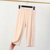 Calças Capri de Verão Femininas 2023 Modal Fino Casa Algodão Gordo plus size Cintura Alta Emagrecedoras Calças de Pijama