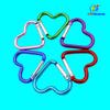 Fábrica de Ferretería Ninghai Venta al por mayor en stock No. 5 Mosquetones de Aluminio de Colores Mixtos en Forma de Corazón Gancho para Equipaje de Deportes al Aire Libre Bolso de Mano
