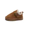 Birkenstocks de Felpa Retro Otoño/Invierno 2026 Nuevos Elegantes Zapatos Planos de Forro de Piel sin Cierre Cálidos de Algodón Tipo Pan