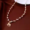 Collar con Colgante de Caballo de Perlas Chapado en Oro Real, Exquisita Cadena para Suéter para el Año de Nacimiento, Accesorio de Moda y Versátil