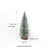 Decoraciones navideñas mini árbol de Navidad adorno de escritorio pequeño abeto nevado árbol decorativo para oficina en casa mesa de comedor