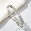 Pulseira de Florzinha Vazada de Luxo Leve com Pedras Totais Dourada e Prateada Bicolor Joias de Temperamento Simples Fábrica de Origem Em Estoque Atacado