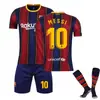 Camisetas de local y visitante del Barcelona 20-21, número 10 Messi, conjunto de uniforme deportivo de fútbol para niños, para hombre