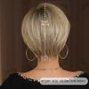 Peluca Transfronteriza para Mujeres de Mediana Edad y Mayores con Cabello Corto, Peluca Completa para Madres, Fleco Oblicuo Beige, Fibra Química Cabello Americano Frosted