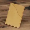 1086 Tarjetero de cuero para hombre Tarjetero de Cuero Crazy Horse marrón retro Marrón simple ultradelgado comercio exterior caliente láser