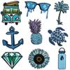 Pegatinas de tela bordadas con forma de medusa ballena, decoración para bolsos, pegatinas de parche de estrella de mar, etiquetas bordadas por computadora, pegatinas bordadas de dibujos animados de Yeshu