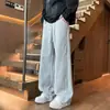 Pantalones deportivos de nuevo estilo para otoño, pantalones casual rectos, pantalones deportivos negros de pierna ancha de estilo americano de moda, pantalones para hombre versátiles y de corte holgado