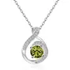 Plata de Ley S925 Transfronteriza Europea y Americana Amazon Nueva Moda Versátil Colgante Gota de Agua Doce Piedras de Nacimiento Collar Sencillo