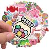 50 pegatinas de grafiti de caramelo de colores, personalizadas, decorativas, para equipaje, monopatín, impermeables, de PVC, móviles.