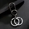 Novo chaveiro de carro para homens e mulheres, chaveiro de pendurar na cintura, chaveiro de metal com anel duplo, pingente, presente para casais