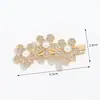 Pinza para el Cabello de Aleación de Lujo Ligero con Diamantes Completos Estilo Coreano, Pinza de Pato Flor Mariposa, Accesorio para el Flequillo Lateral, Adorno para el Cabello de Perla Chapada en Oro