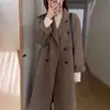 Nuevo Abrigo de Lana de Doble Botonadura Estilo Coreano Otoño/Invierno 2026 Abrigo de Lana Grueso de Longitud Media con Temperamento Versátil para Mujer Tendencia