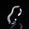 Anillo de tira de circón ondulado de estilo japonés y coreano, simple y de gran venta, para mujer, diseño de nicho de lujo ligero, anillo de cola de diamante completo de alta calidad, anillo abierto
