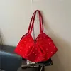 Estilo Coreano Bolinhas Feminino Estilo Preguiçoso Pingente 2026 Verão Novo Tendência Grande Capacidade Diário Moda Bolsa Tote de Grande Capacidade