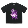Camiseta de Manga Corta Lavada Desgastada con Estampado de Graffiti Holgada Talla Grande Estilo Hombro Caído Retro Americano Ropa Urbana Marca de Moda Top de Manga Larga