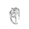 Celebridad de Internet Moda Cadena de Flor de Cáñamo Anillo de Apertura Anillo para Mujer Todo Combina Lujo Ligero Sentido de Gama Alta Anillo Ajustable