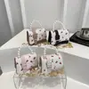 Nova Bolsa Quadrada Pequena Estampada Fofa Estilo Coreano Casual Primavera Moda Simples de Ombro/Axila Bolsa Transversal