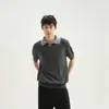 Camisa Polo de Manga Curta Falsa de Alta Qualidade para Homens e Mulheres, Camiseta de Tricô Patchwork de Verão com Gola, Estilo College Americano de Meia Manga