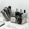 Prateleira de armazenamento de produtos de skincare acrílica transparente em estilo ins para apartamentos de aluguel, organizador de pincéis de maquiagem, porta-canetas de mesa, penteadeira