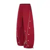 Pantalones de chándal unisex estilo americano con estampado de huella de pata de perro y estampado de letras, pierna curva, colección de otoño 2026, corte holgado, pierna ancha, pantalones casuales