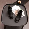 Zapatos para niños para otoño e invierno, botines Martin para niños, botas de cuero para niños, botines gruesos de moda retro estilo británico para niños mayores