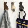 Gancho adhesivo fuerte y creativo de acero inoxidable 304 con forma de gato de dibujos animados, práctico y creativo, para decoración del hogar y almacenamiento.