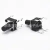 Chave Tátil Vertical de 4 Pinos 4,5*4,5*10mm Botão Preto Cabeça Redonda Plug-In Chave de Reset 10H