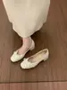 Primeiro Encontro Ji Wenrou Sapato Mary Jane com Salto Grosso de Bolinhas Estilo Fada Primavera/Verão 2026 Novo Estilo Par com Saias