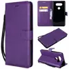 Funda de Cuero de Color Puro Lgg8 Funda Tipo Cartera con Patrón de Piel de Cordero Stylo7 Funda Flip para Teléfono Retro Q6 Funda Protectora tipo Cartera V50 K30