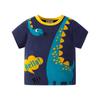 Ropa Infantil Transfronteriza Camiseta de Manga Corta con Dibujo de Dinosaurio para Niños Tops para Niños Ropa 100% Algodón para Bebé Niño