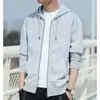 Suéter com Capuz Masculino Outono e Inverno Cardigã com Zíper tamanho grande Cor Sólida Solto Moletom Fashionável com forro de fleece Jaqueta Quente