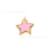 Venta Caliente Transfronteriza Acero Inoxidable Colorido Gota de Aceite Textura Plisada Estrella de Cinco Puntas Joyería Accesorios DIY Collar Pendientes Colgante