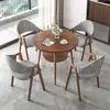 Conjunto de Mesa e Cadeiras Minimalista Nórdico para Recepção e Negociação para Lojas de Chá e Café, Apartamentos e Pousadas; Mesa de Jantar, Mesa Redonda Pequena para Varanda