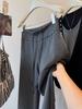 Calça Feminina de Outono Dongdaemun Coreia do Sul Novo Estilo Coreano Cintura Alta Slim Cordão Franzido Solta Versátil Wide-Leg Comprimento Total