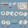 Traje de leque laqueado laque especial para leque redondo saco de material DIY pintura de grafite para jardim de infância brinquedos educativos feitos à mão para crianças