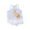 Vestido Suspensório de Ursinho Voador Fofo Estilo Primavera e Verão para Cães Pequenos e Médios, Vestido para Gatos, Roupas para Cães de Estimação