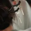 Nuevo Estilo Chino Retro Colgante Largo Rojo Forma de Gota de Agua Diseño de Nicho Mariposa de Alta Calidad Gota de Agua Estilo Nacional Pasador con Borla para Mujeres