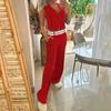 Traje informal de estilo europeo y americano de 2023, con cuello en V, sin mangas, a rayas, pantalones rectos