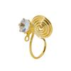 Accesorios para Aretes DIY al por Mayor Color Oro 18K Conservación del Color Pinzas para Oreja de Frijol sin Perforar con Anillos Colgantes Convertidor de Pinza para Oreja de Disco de Bobina de Mosquitos