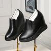 Zapatos Blancos Casuales para Mujer que Aumentan la Altura 10cm, Piel Genuina, Estilo Coreano, Nuevos Zapatos de Cuña Versátiles para Otoño e Invierno