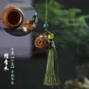 Sândalo Esculpido Oco Sachê Cabacinha Pingente Sino Pequeno Pingente Difusor Joias Personalizadas Pingente de Chaveiro