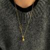 Collar con petaca plateada, diseño de nicho, colgante largo con temperamento, luz de lujo, joyería sencilla.