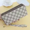 Nuevo Cartera Larga para Mujer Bolso de Mano Marrón Estampado Bolso para Teléfono Móvil Billetera para Monedas Portatarjetas Multifunción Bolso con Cremallera