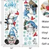 Gnomo de Navidad de Invierno Pegatina de Pared Copo de Nieve Petirrojo Pegatina de PVC Autoadhesiva Decoración de Ventana de Sala de Estar Festiva